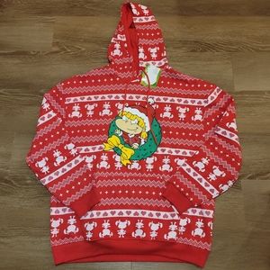 Nickelodeon Rugrats Angelica Pickles Christmas Hoodie Red Women’s Size XL New